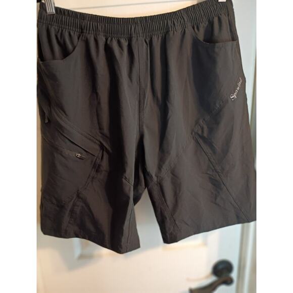 NWT Spowind Mens Black Cycling Shorts Pockets Padded Cushion Size L - Picture 1 of 9